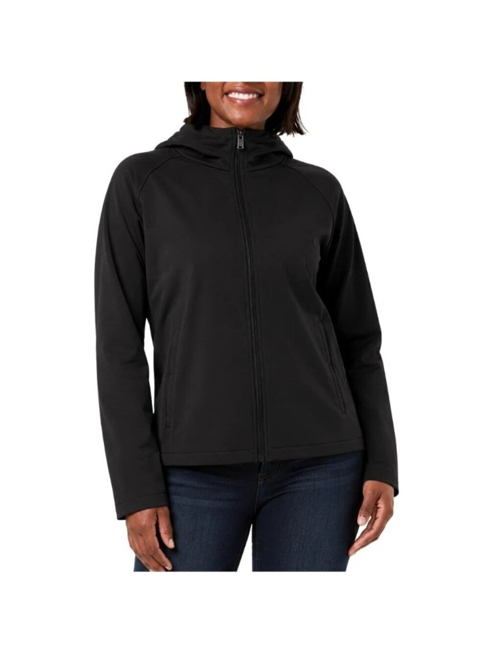 NWT 32 Degrees Women's S Black Softshell Windbreaker Jacket  Full Zip Hoodie